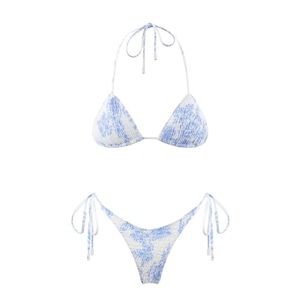 Triangl Swim Vinca Indigo Bikini size small - triangle top cheeky string bottom